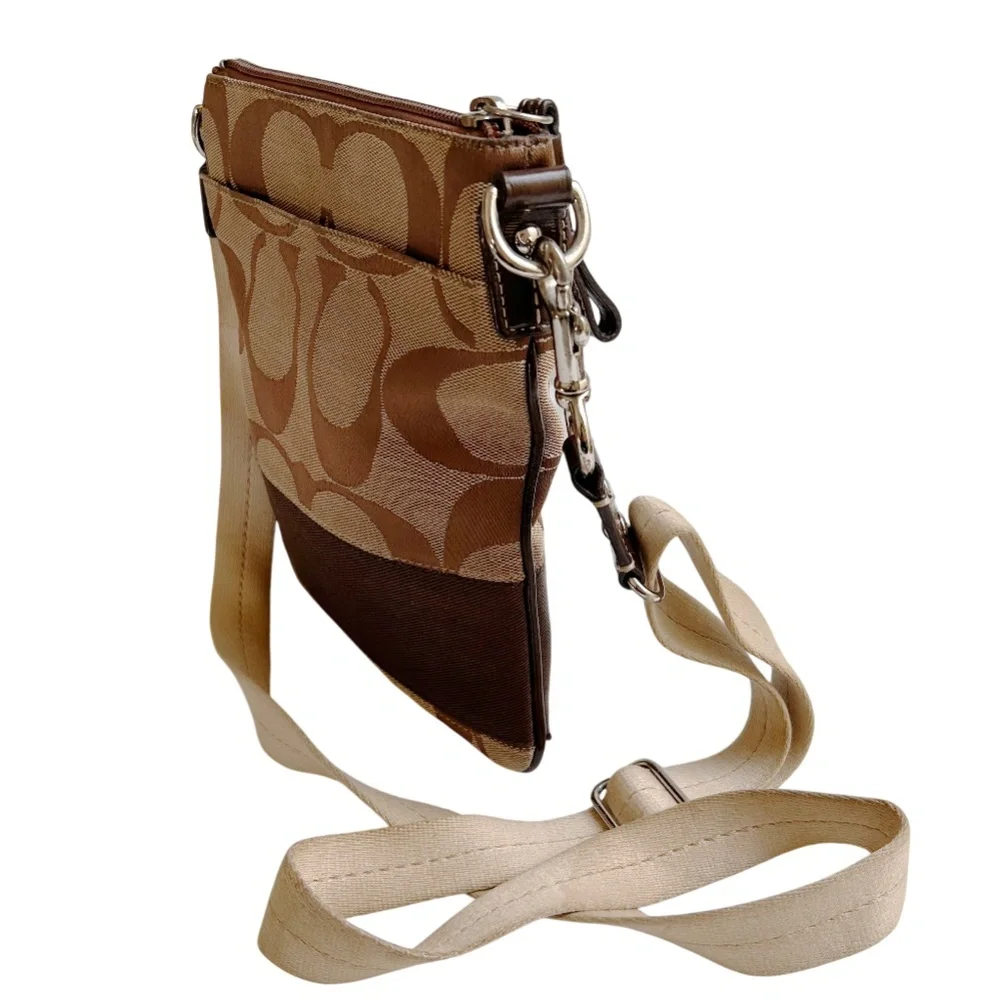 Coach Signature Monogram Canvas Crossbody Bag